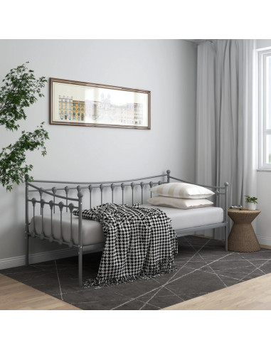 Telaio Divano Letto Grigio in Metallo 90x200 cm