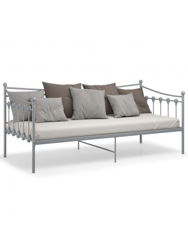 Telaio Divano Letto Grigio in Metallo 90x200 cm