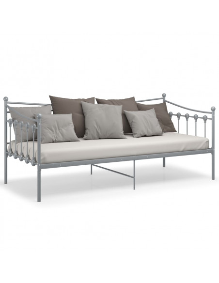 Telaio Divano Letto Grigio in Metallo 90x200 cm