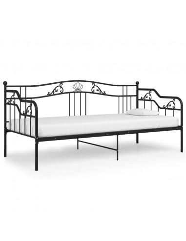 Divano Letto Telaio Nero in Metallo 90x200 cm