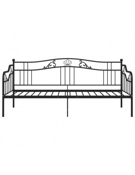 Divano Letto Telaio Nero in Metallo 90x200 cm