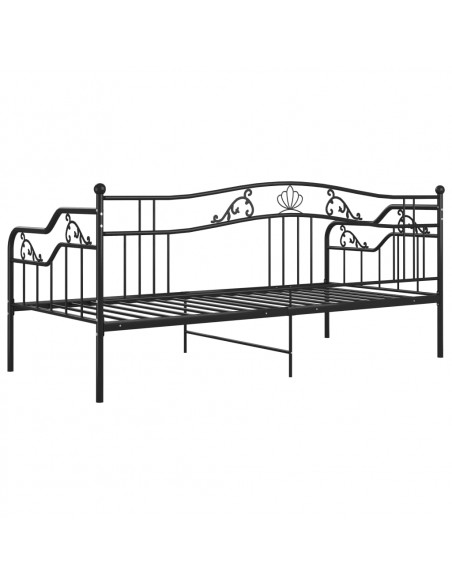 Divano Letto Telaio Nero in Metallo 90x200 cm