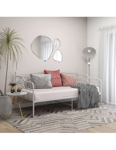 Telaio Divano Letto Bianco in Metallo 90x200 cm