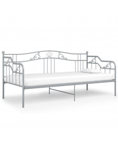 Telaio Divano Letto Grigio in Metallo 90x200 cm 2