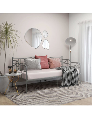 Telaio Divano Letto Grigio in Metallo 90x200 cm