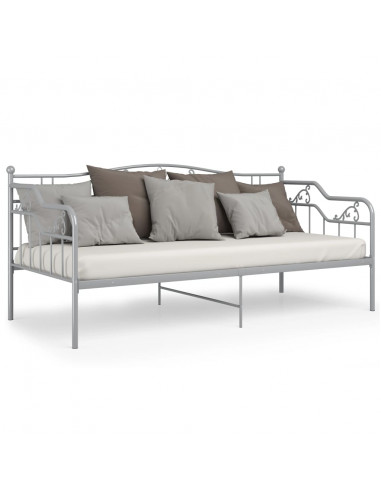 Telaio Divano Letto Grigio in Metallo 90x200 cm