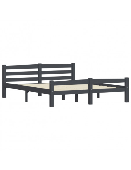 Giroletto Grigio Scuro in Legno Massello di Pino 160x200 cm