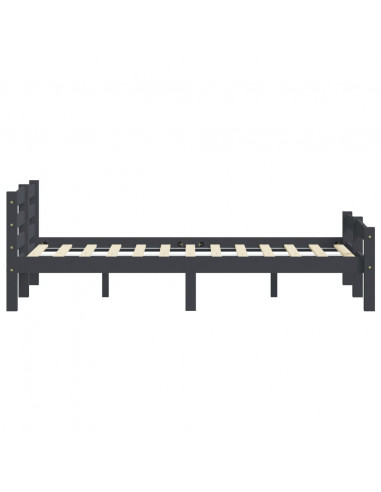 Giroletto Grigio Scuro in Legno Massello di Pino 160x200 cm