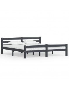 Giroletto Grigio Scuro in Legno Massello di Pino 180x200 cm 2