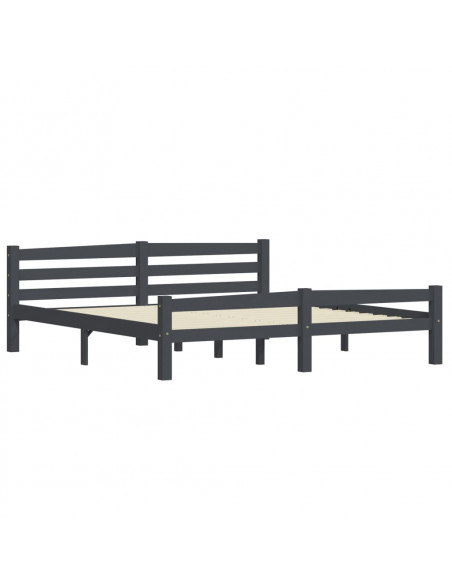 Giroletto Grigio Scuro in Legno Massello di Pino 180x200 cm