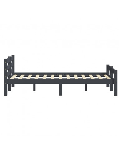 Giroletto Grigio Scuro in Legno Massello di Pino 180x200 cm