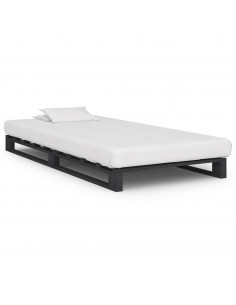 Giroletto in Pallet Grigio Legno Massello di Pino 100x200 cm 2