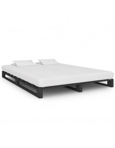 Giroletto in Pallet Grigio Legno Massello di Pino 120x200 cm 2