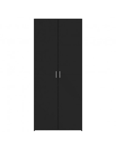 Credenza Nera 70x42,5x185 cm in Legno Multistrato