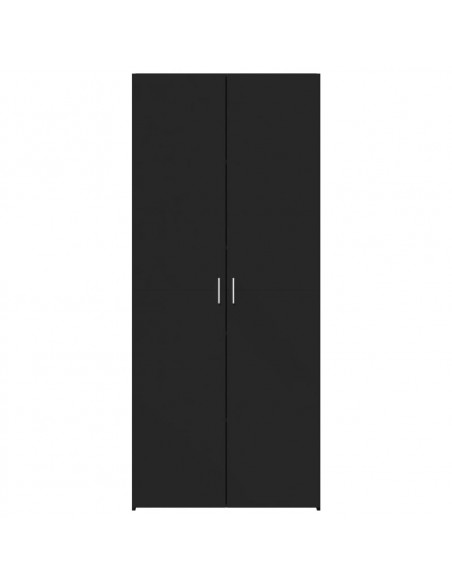 Credenza Nera 70x42,5x185 cm in Legno Multistrato