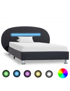 Giroletto con LED Nero in Similpelle 90x200 cm 2