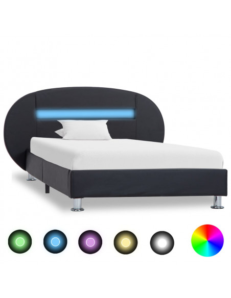 Giroletto con LED Nero in Similpelle 90x200 cm