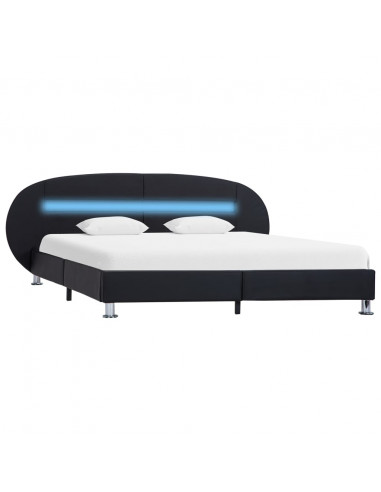 Giroletto con LED Nero in Similpelle 180x200 cm