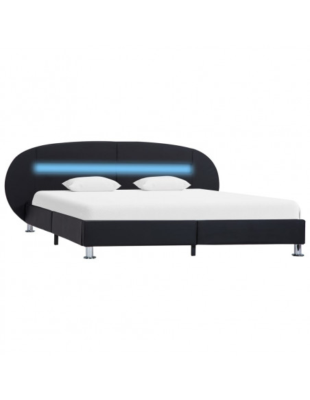 Giroletto con LED Nero in Similpelle 180x200 cm