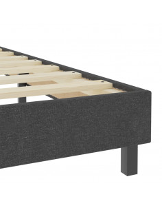 Letto a Molle Grigio Scuro in Tessuto 100x200 cm 2