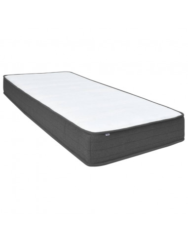 Letto a Molle Grigio Scuro in Tessuto 100x200 cm