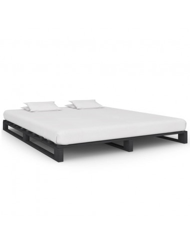 Giroletto in Pallet Grigio Legno Massello di Pino 180x200 cm