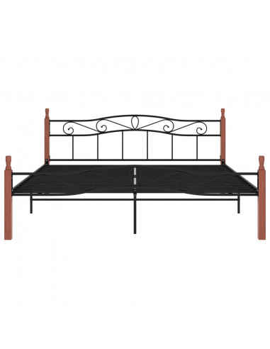 Giroletto Nero in Metallo e Legno Massello di Rovere 200x200 cm