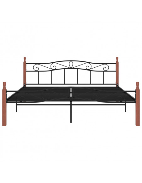 Giroletto Nero in Metallo e Legno Massello di Rovere 200x200 cm