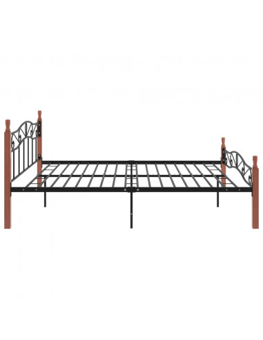 Giroletto Nero in Metallo e Legno Massello di Rovere 200x200 cm