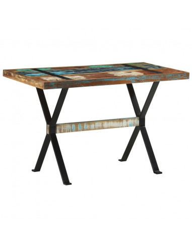 Tavolo da Pranzo 120x60x76 cm in Legno Massello di Recupero