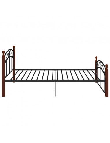 Giroletto Nero in Metallo e Legno Massello di Rovere 120x200 cm