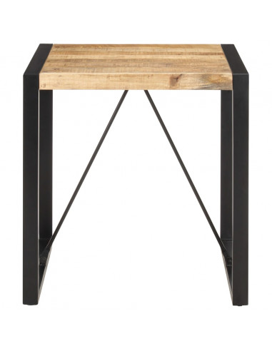 Tavolo da Pranzo 70x70x75 cm in Legno Massello di Mango Grezzo