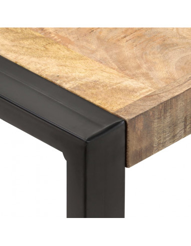 Tavolo da Pranzo 70x70x75 cm in Legno Massello di Mango Grezzo