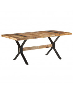 Tavolo da Pranzo 180x90x76 cm in Legno Massello di Mango Grezzo