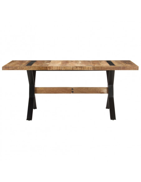 Tavolo da Pranzo 180x90x76 cm in Legno Massello di Mango Grezzo