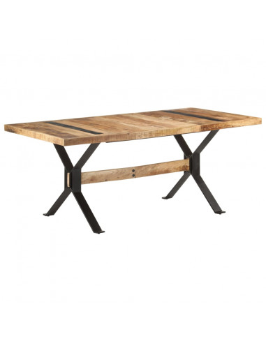 Tavolo da Pranzo 180x90x76 cm in Legno Massello di Mango Grezzo