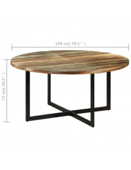 Tavolo da Pranzo 150x75 cm in Legno Massello di Recupero