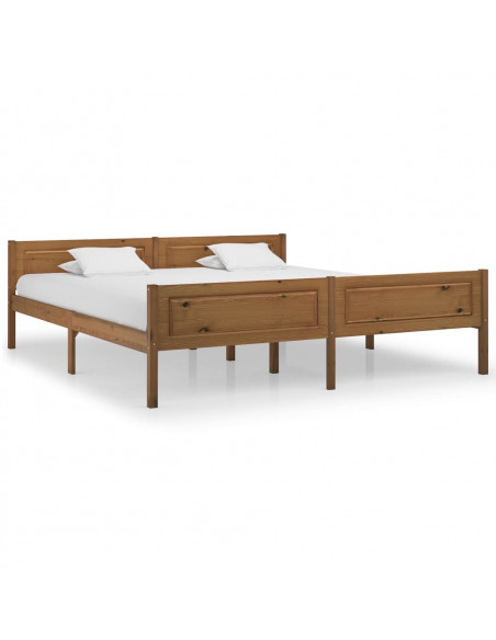 Giroletto Marrone Miele in Legno Massello di Pino 180x200 cm