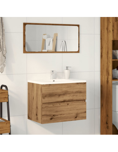 Mobiletto da Bagno Rovere Artigianale 60x38,5x45 cm Truciolato