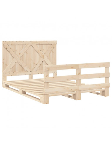 Giroletto con Testiera 140x200 cm in Legno Massello di Pino