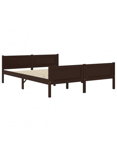 Giroletto Marrone Scuro in Legno Massello di Pino 160x200 cm