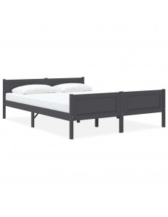 Giroletto Grigio in Legno Massello di Pino 160x200 cm 2