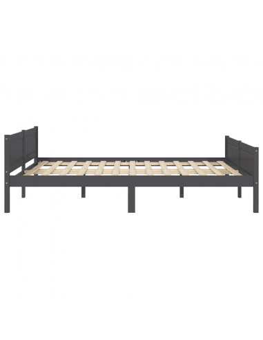 Giroletto Grigio in Legno Massello di Pino 160x200 cm