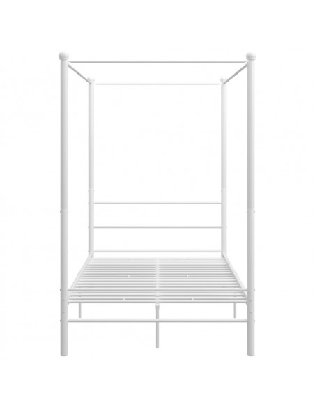 Letto a Baldacchino Bianco in Metallo 140x200 cm