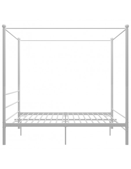Letto a Baldacchino Bianco in Metallo 180x200 cm