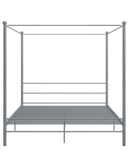 Letto a Baldacchino Grigio in Metallo 180x200 cm