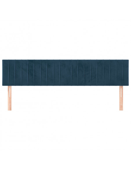 Testiera 2 pz Blu scuro 90x5x78/88 cm in Velluto