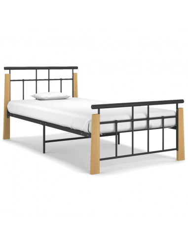 Giroletto in Metallo e Legno Massello di Rovere 90x200 cm