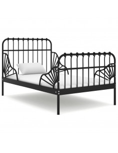 Giroletto Estendibile Nero in Metallo 80x130/200 cm 2