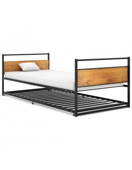 Giroletto Estraibile Nero in Metallo 90x200 cm